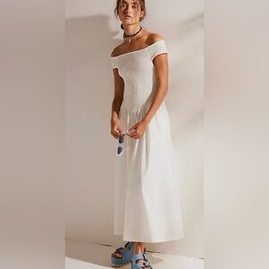 Free People Ceci Smocked Midi Dress